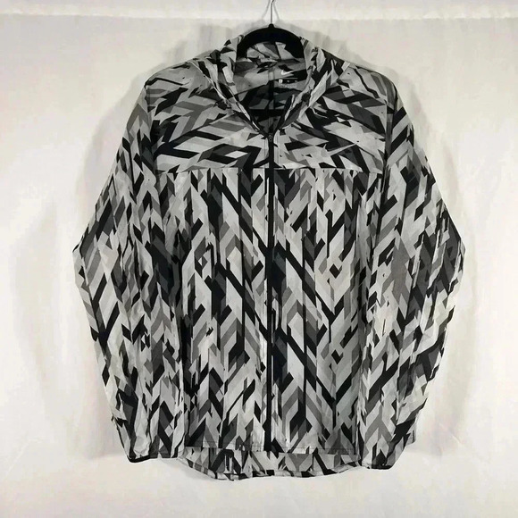 Nike Lightweight Hoodie Women's XL Black White Full Zip Long Sleeve Pockets - Picture 1 of 10